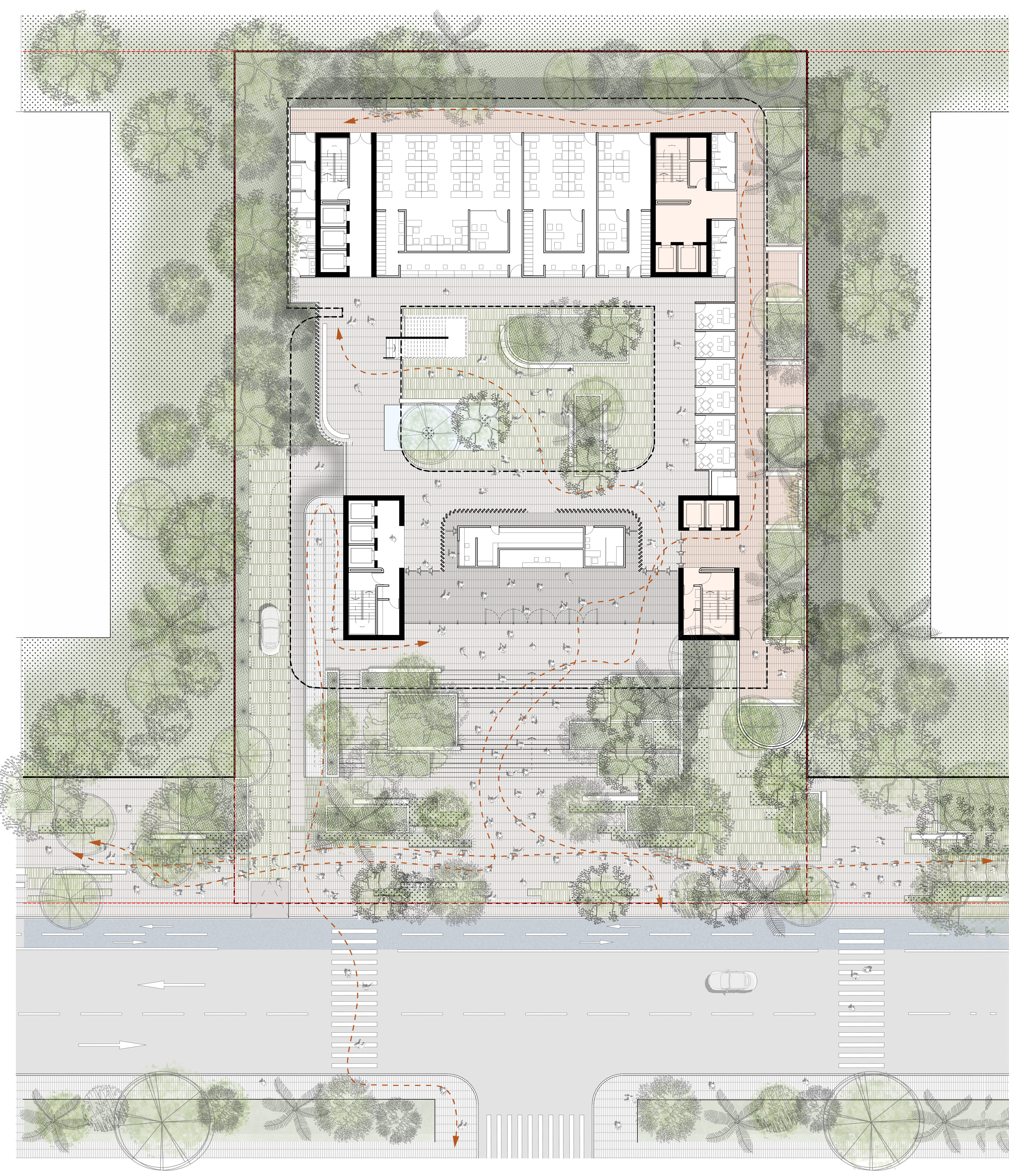 Planta arquitectónica de BAR 01, vivienda unifamiliar en Cundinamarca, CO — LINEA PRIMA, arquitectos en Bogotá.