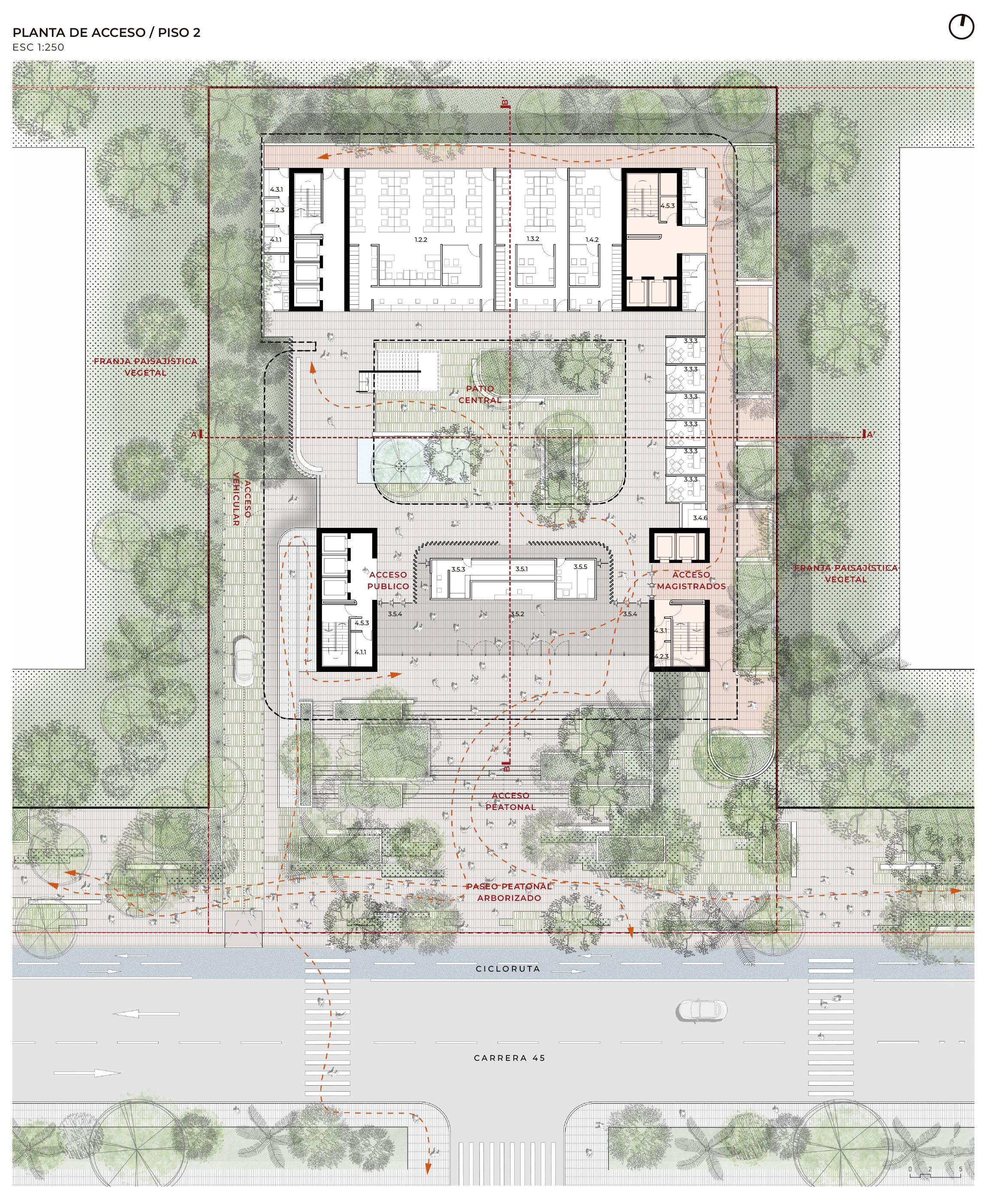 Planta arquitectónica de BAR 01, vivienda unifamiliar en Cundinamarca, CO — LINEA PRIMA, arquitectos en Bogotá.
