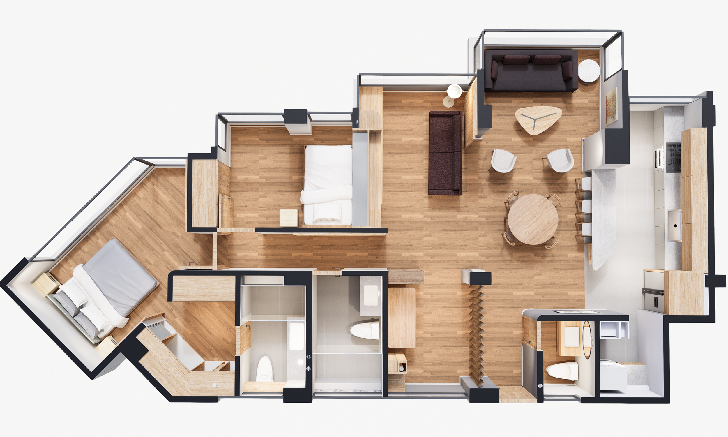 Planta arquitectónica de BOG 20, vivienda unifamiliar en Colombia — LINEA PRIMA, arquitectos en Bogotá.