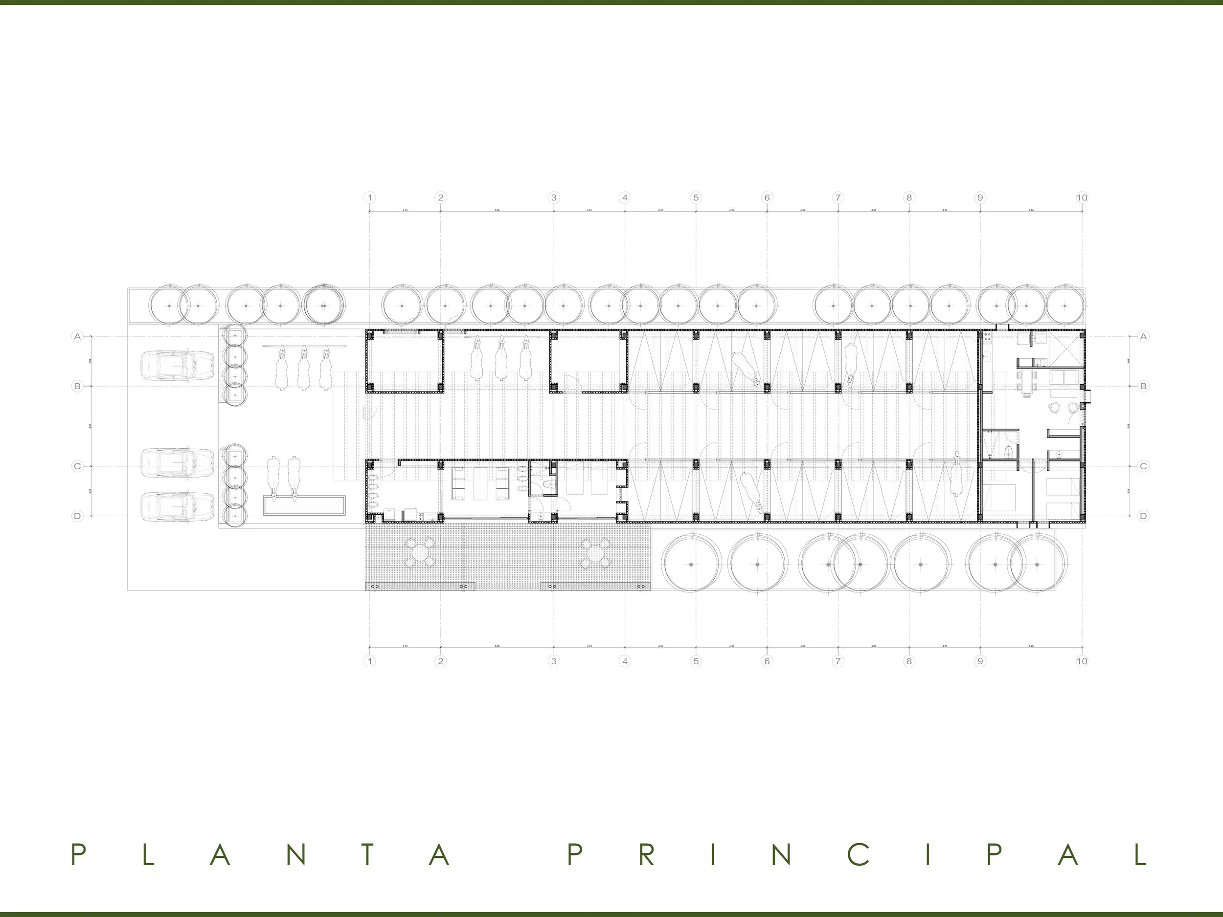 Planta arquitectónica de GAT 03, vivienda unifamiliar en Colombia — LINEA PRIMA, arquitectos en Bogotá.