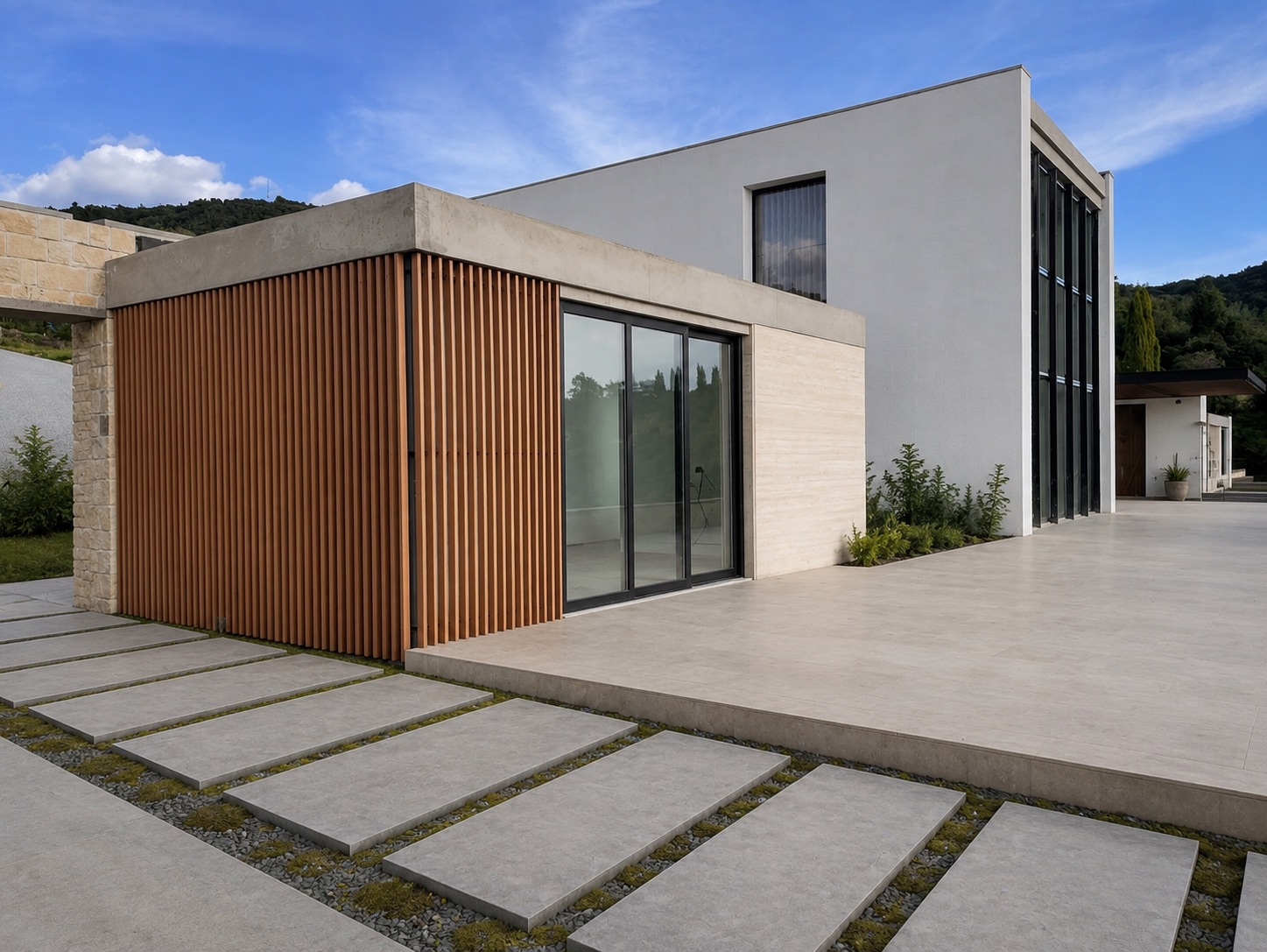 Detalle del comedor con sillas de fibra tejida — SIN 01, vivienda unifamiliar en Cundinamarca, CO, LINEA PRIMA, arquitectos en Bogotá.
