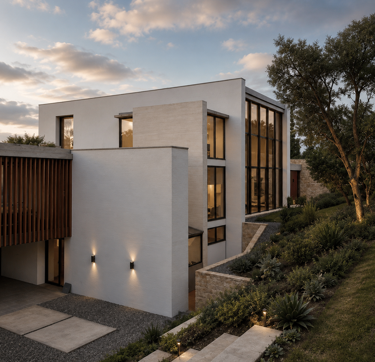 Detalle de SIN 01, vivienda unifamiliar en Cundinamarca, CO: madera de roble y mármol. LINEA PRIMA, arquitectos en Bogotá.