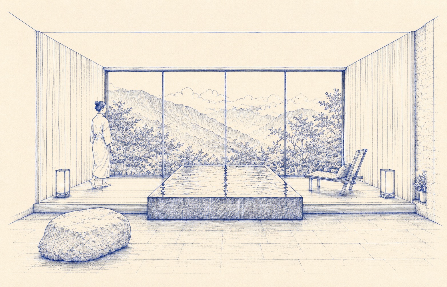 Boceto en perspectiva del acceso — SIN 01, vivienda unifamiliar en Cundinamarca, CO, LINEA PRIMA, arquitectos en Bogotá.