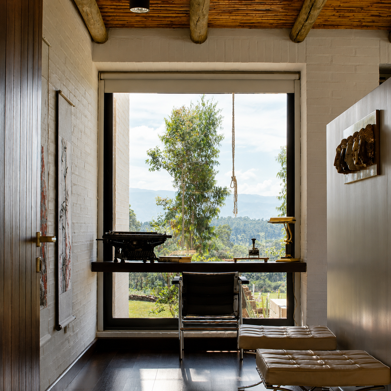 Vista de casa de campo VIL 01 en Boyacá, CO, en teja de barro y ladrillo recocido — proyecto de LINEA PRIMA, arquitectos en Bogotá.