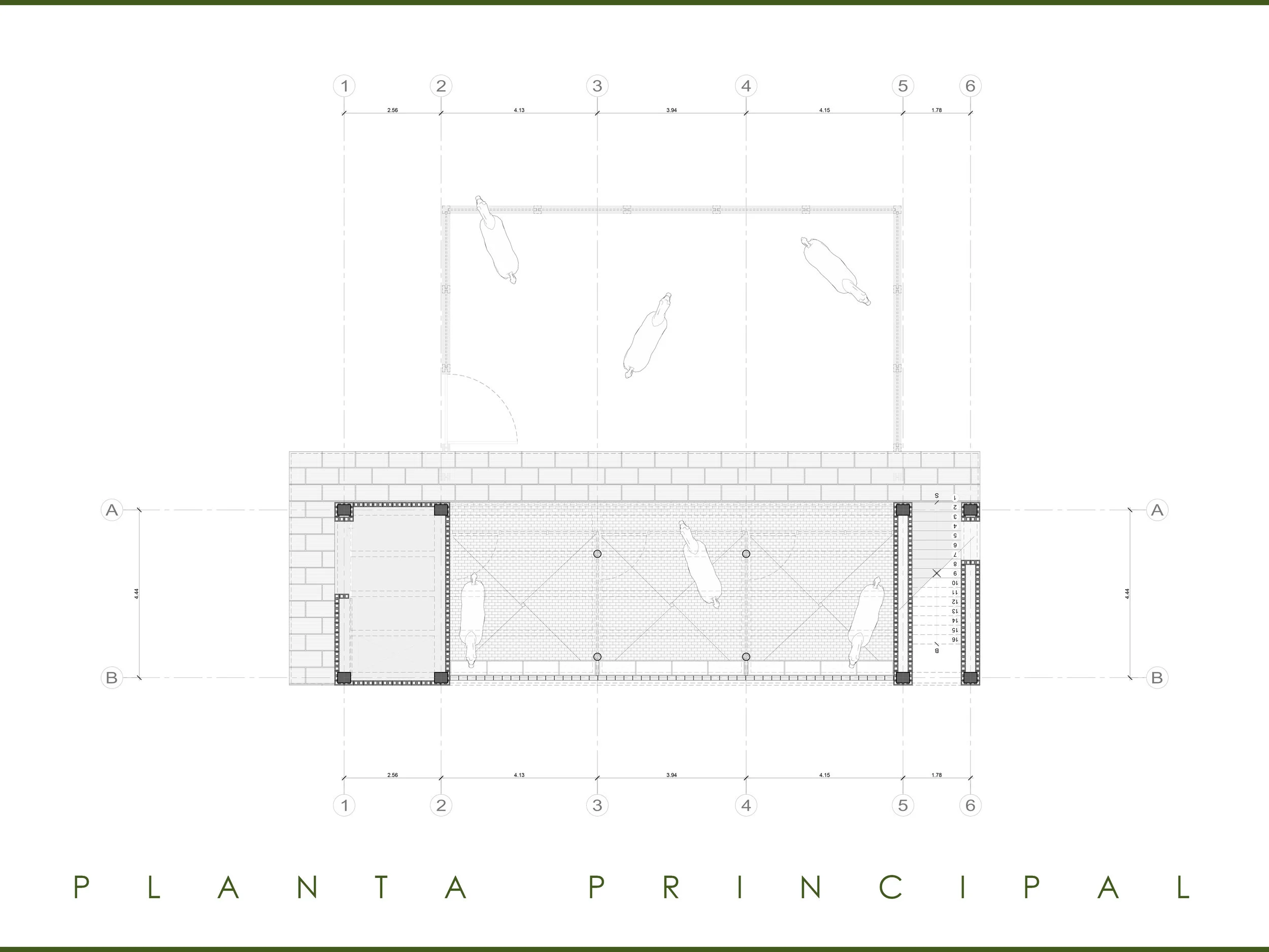 Planta arquitectónica de VIL 04, vivienda unifamiliar en Colombia — LINEA PRIMA, arquitectos en Bogotá.
