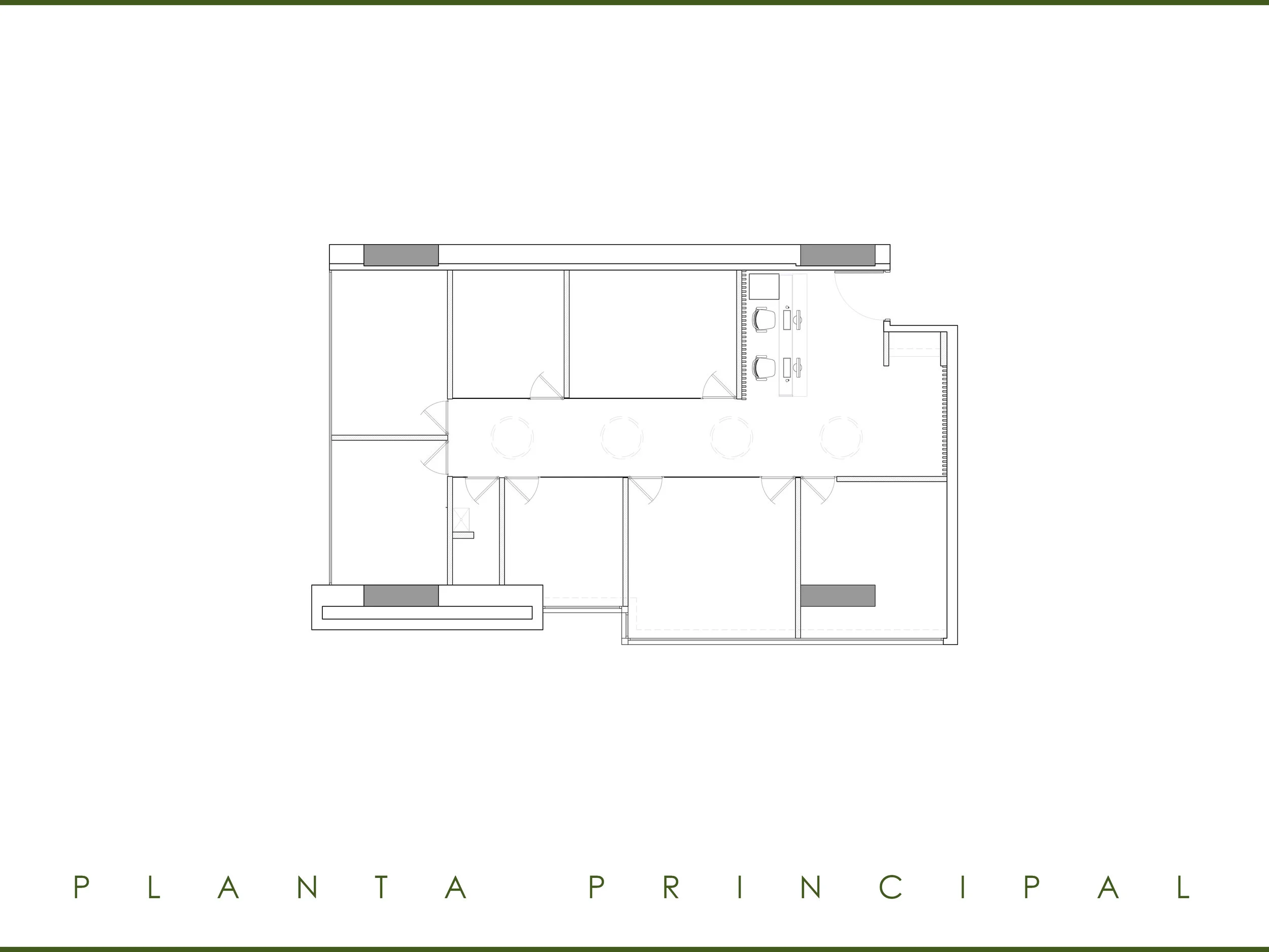 Planta arquitectónica de BOG02 01, interiorismo en Cundinamarca, CO — LINEA PRIMA, arquitectos en Bogotá.